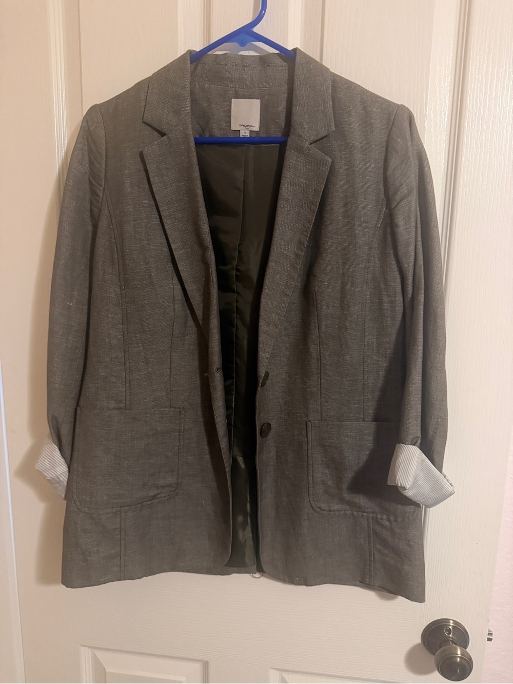 Halogen Gray Single-Button Blazer Jacket